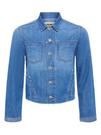 L Agence Janelle Denim Jacket In Blue