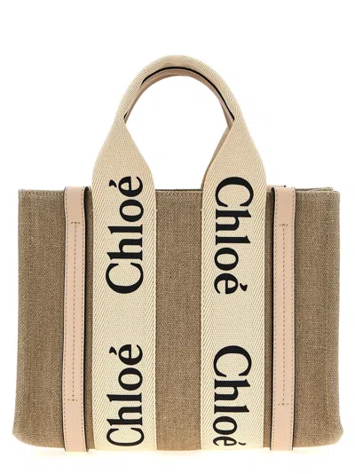 Chloé Woody Hand Bags Pink In Multi