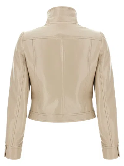 Courrèges Beige Reedition Vinyl Jacket In Neutral