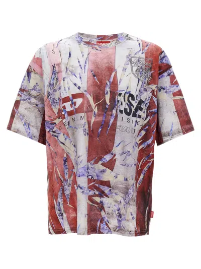 Diesel Multicolor T-shirt With Faded Logo On The Front And Back
