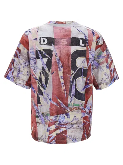 Diesel Multicolor T-shirt With Faded Logo On The Front And Back