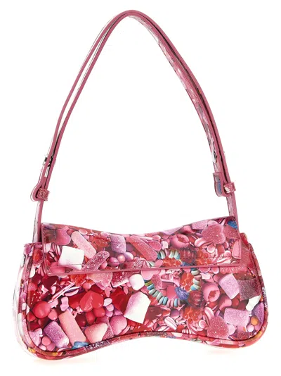 Diesel 'play'  Pink Handbag With Oval D Logo Plaque On The Front And All-over Graphic Print