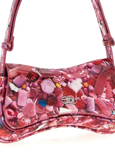 Diesel 'play'  Pink Handbag With Oval D Logo Plaque On The Front And All-over Graphic Print
