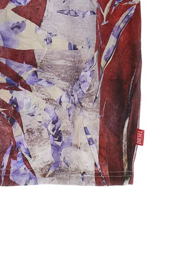 Diesel Multicolor T-shirt With Faded Logo On The Front And Back