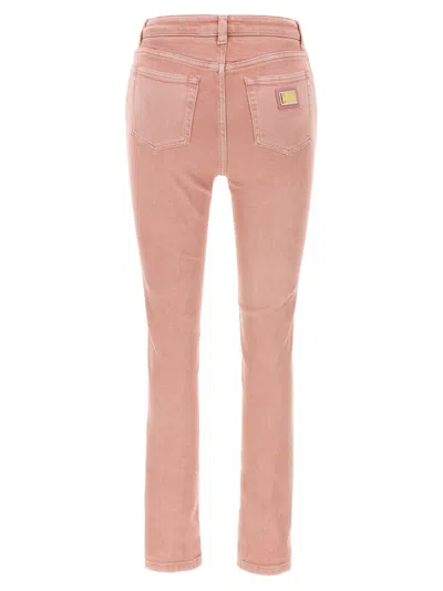 Dolce & Gabbana Artisanal Stretch Denim High-waist Jeans In Pink
