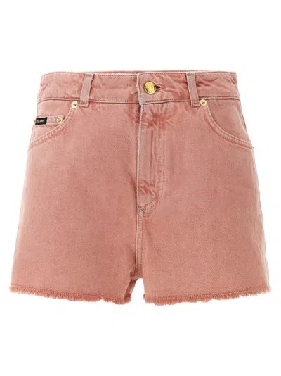 Dolce & Gabbana Regular Rise Flared Denim Shorts Clothing