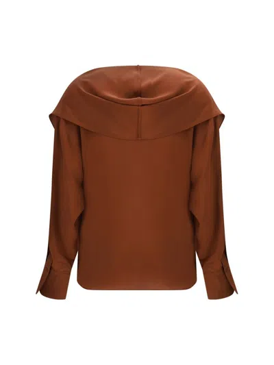 Petar Petrov Hooded Blouse In Brown
