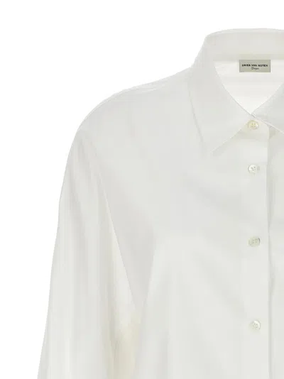 Dries Van Noten Wide White Shirt In Cotton Women