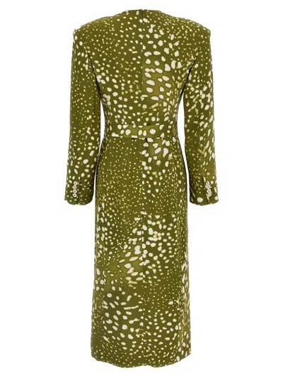 Dries Van Noten V-neck Belted Midi Dress