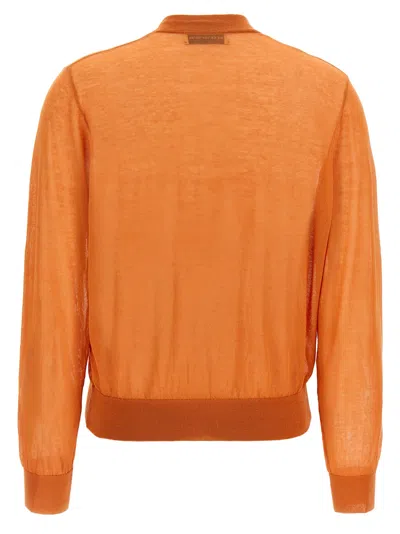 Dries Van Noten Long-sleeved Cardigan In Orange