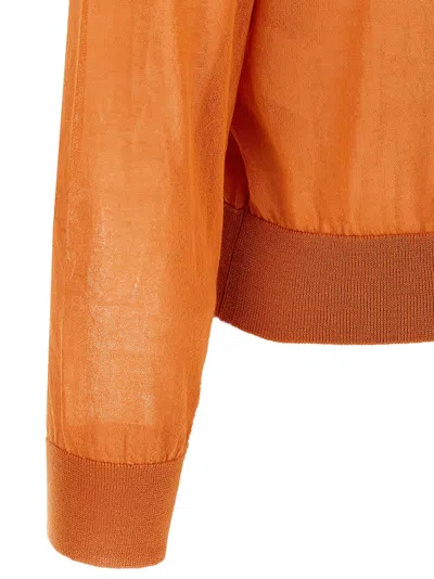 Dries Van Noten Long-sleeved Cardigan In Orange