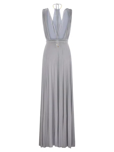 Elisabetta Franchi Red Carpet Lurex Jersey Dress With Belt