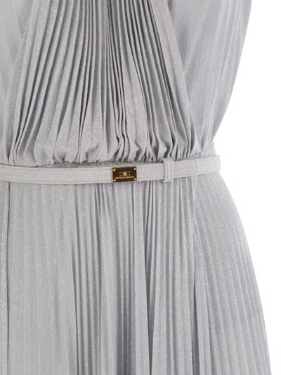 Elisabetta Franchi Red Carpet Lurex Jersey Dress With Belt
