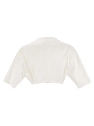 Elisabetta Franchi Stretch Cotton Top With Logo Detail