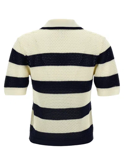 Eres Striped Seagull Knit T-shirt With Short Sleeves