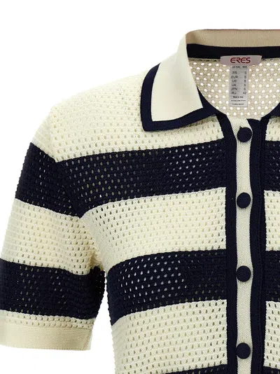 Eres Striped Seagull Knit T-shirt With Short Sleeves