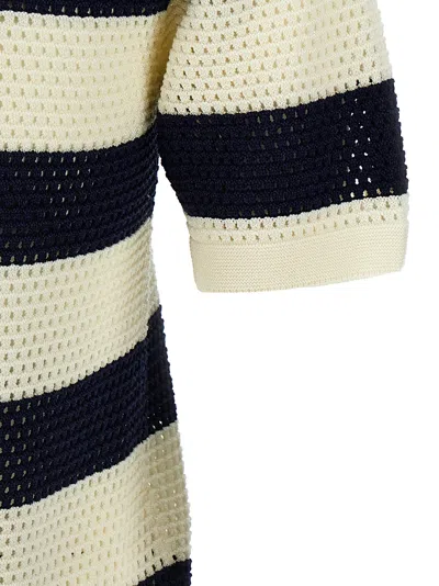 Eres Striped Seagull Knit T-shirt With Short Sleeves