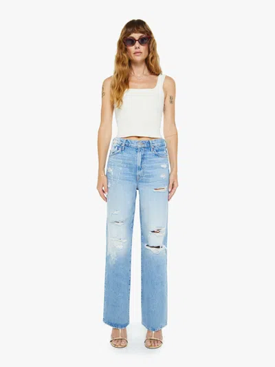 Mother The Spitfire Sneak Reckless Endangerment Jeans In Blue