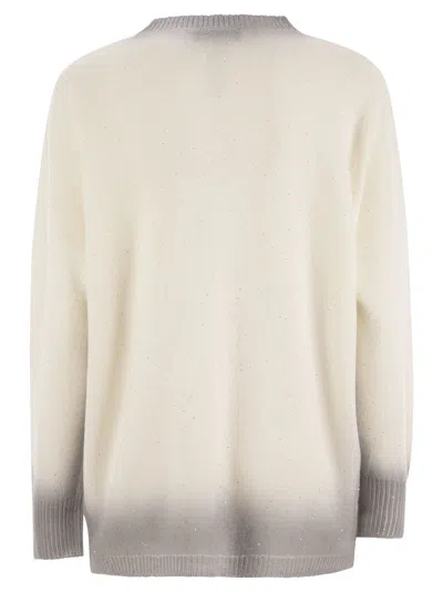 Fabiana Filippi Cotton And Linen Jersey With Sequins In Neutral