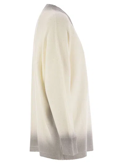 Fabiana Filippi Cotton And Linen Jersey With Sequins In Neutral