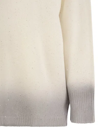 Fabiana Filippi Cotton And Linen Jersey With Sequins In Neutral