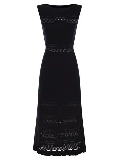 Fabiana Filippi Open-knit Maxi Dress With Ruffled Hem
