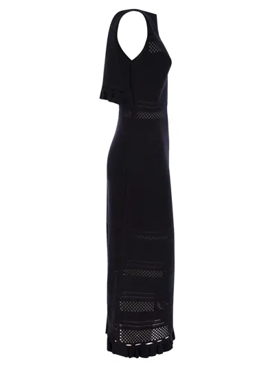Fabiana Filippi Open-knit Maxi Dress With Ruffled Hem