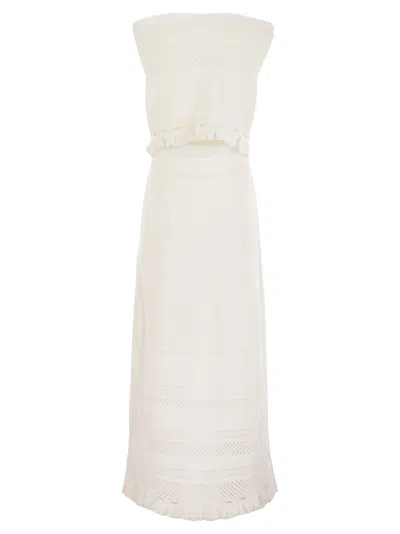 Fabiana Filippi Light Cotton Sleeveless Dress In Gold