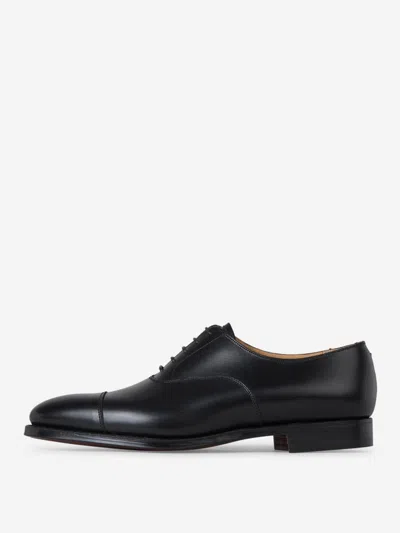 Crockett & Jones Lonsdale Lace-up Shoes With Smooth Finish And Cap Toe In Black