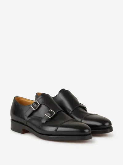 John Lobb Lace-up Shoes With Low Block Heel In Black