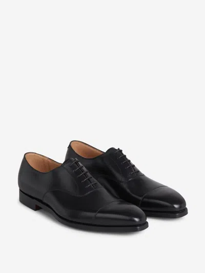 Crockett & Jones Lonsdale Lace-up Shoes With Smooth Finish And Cap Toe In Black