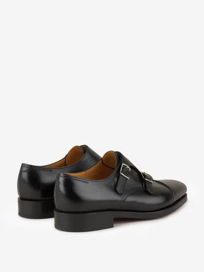 John Lobb Lace-up Shoes With Low Block Heel In Black
