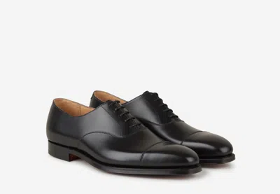 Crockett & Jones Lonsdale Lace-up Shoes With Smooth Finish And Cap Toe In Black