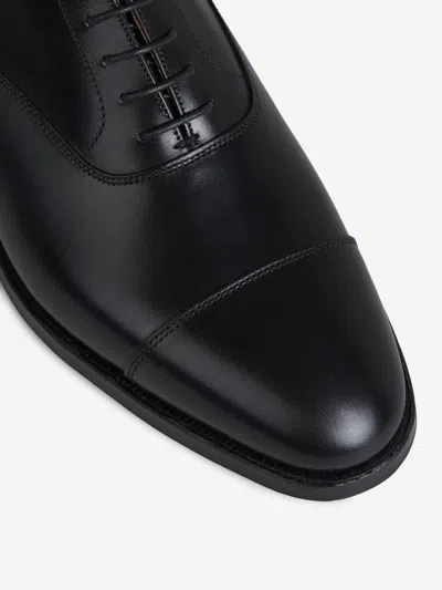 Crockett & Jones Lonsdale Lace-up Shoes With Smooth Finish And Cap Toe In Black