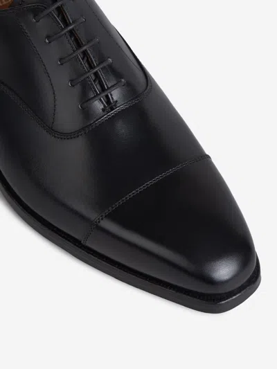 Crockett & Jones Lonsdale Lace-up Shoes With Smooth Finish And Cap Toe In Black