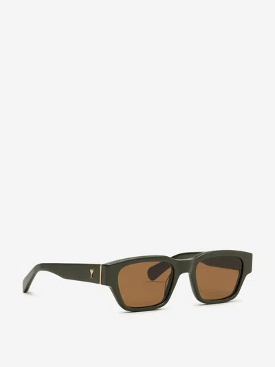 Ami Alexandre Mattiussi Ami Paris Rectangular Sunglasses In Military Green