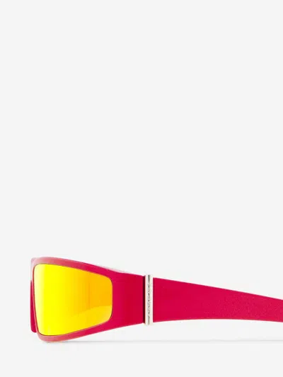 Alexander Mcqueen Wraparound Sunglasses In Red