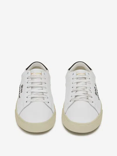 Saint Laurent Logo Print Low Top Sneakers In White