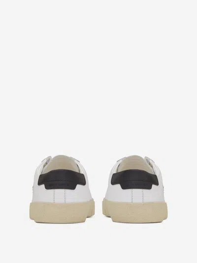 Saint Laurent Logo Print Low Top Sneakers In White
