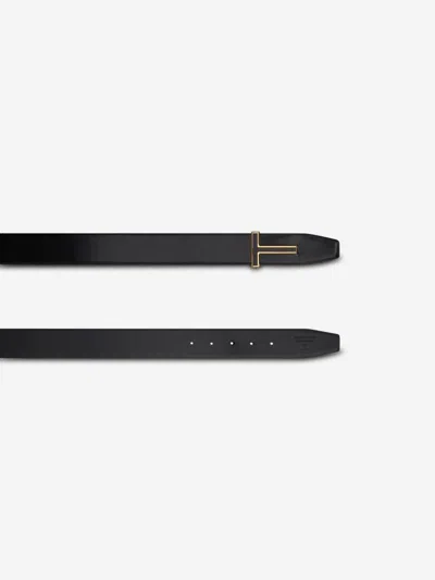 Tom Ford Logo-buckle Leather Belt In Black
