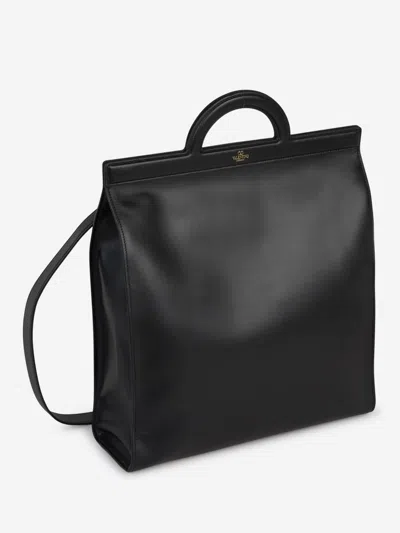 Valentino Adjustable Calfskin Tote Bag With Detachable Strap In Black