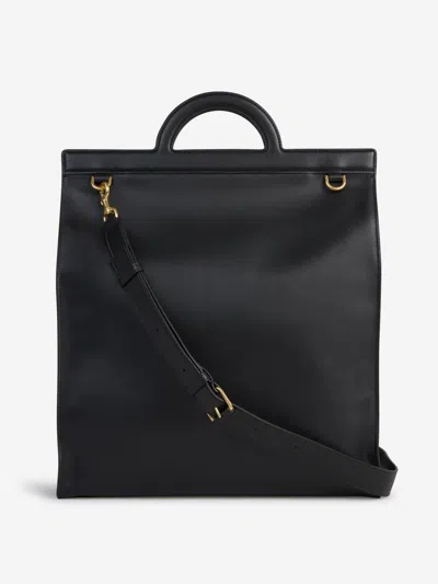 Valentino Adjustable Calfskin Tote Bag With Detachable Strap In Black