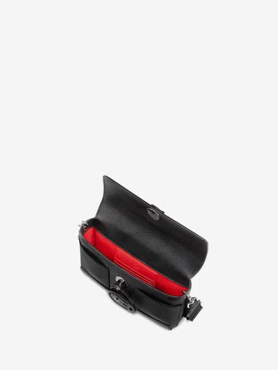 Christian Louboutin Grained Leather Crossbody Bag In Black