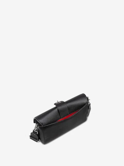 Christian Louboutin Grained Leather Crossbody Bag In Black