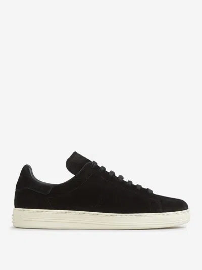 Tom Ford Suede Low-top Sneakers Warwick Silhouette Toe Rubber Sole In Black