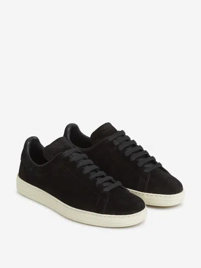 Tom Ford Suede Low-top Sneakers Warwick Silhouette Toe Rubber Sole In Black