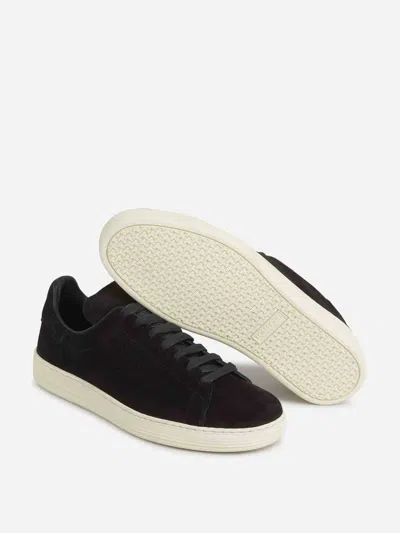 Tom Ford Suede Low-top Sneakers Warwick Silhouette Toe Rubber Sole In Black