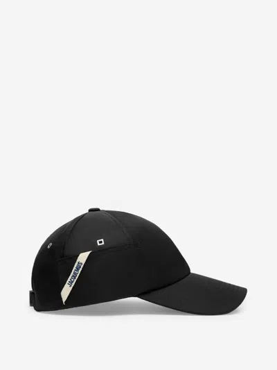 Jacquemus La Casquette Ovalie Nylon Cap In Black