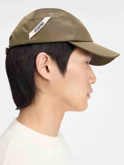 Jacquemus Ovalie Nylon Cap In Military Green