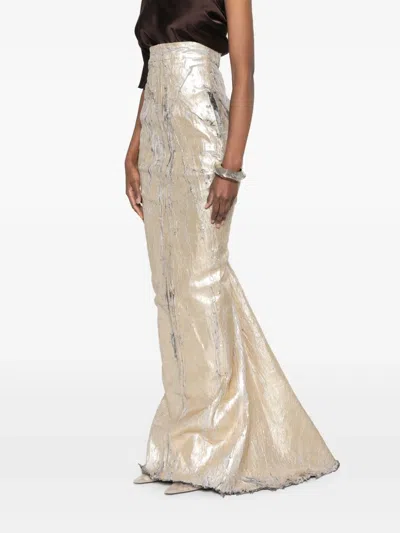 Rick Owens Lido Maxi Skirt In 金色